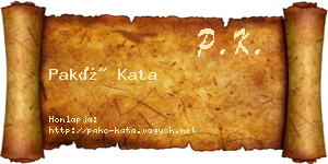 Pakó Kata névjegykártya